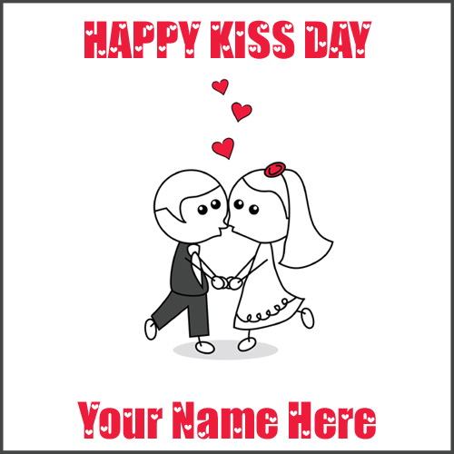Happy Kiss Day Valentine Week Wishes Card With Name