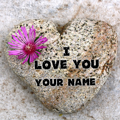 Designer Stone Heart Whatsapp Greeting With Lover Name
