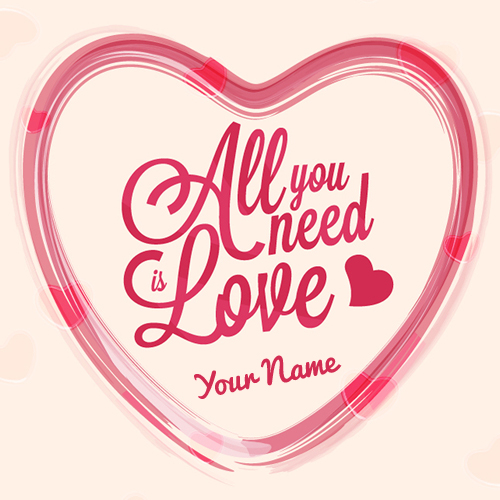 Write Name on Romantic Heart Greeting With Love Quotes