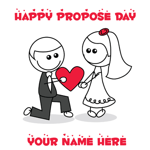 Happy Propose Day Romantic Greeting Card With Your Name