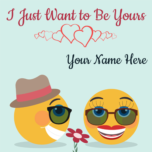 Funny and Lovely Couple Emoticons Greeting With Name
