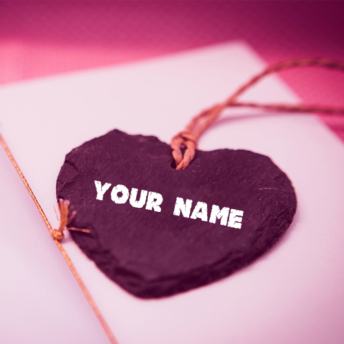 Write Name on Purple Heart Romantic Whatsapp DP Pics