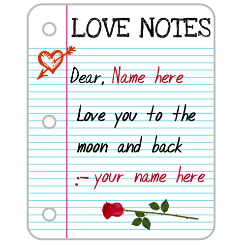 Romantic Handwritten Love Note Greeting With Your Name