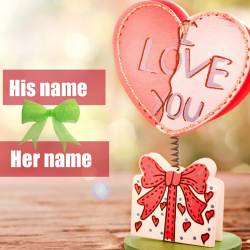 I Love You Sayings Heart Greeting Card With Couple Name