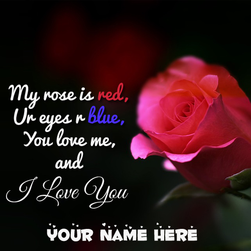 Romantic Rose Name Greeting With Cute Love Quote Pictur