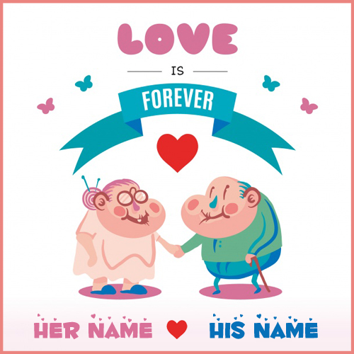 Elderly Couple in Love Cute Romantic Greeting With Name