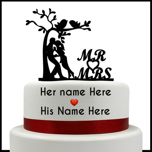Write Name on Romantic Couple Special Designer Cake