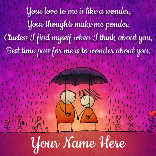 Cute Love Quote For Girlfriend Greeting Card With Name