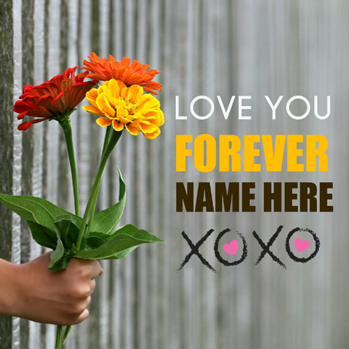 Love You Forever Romantic Whatsapp DP With Your Name
