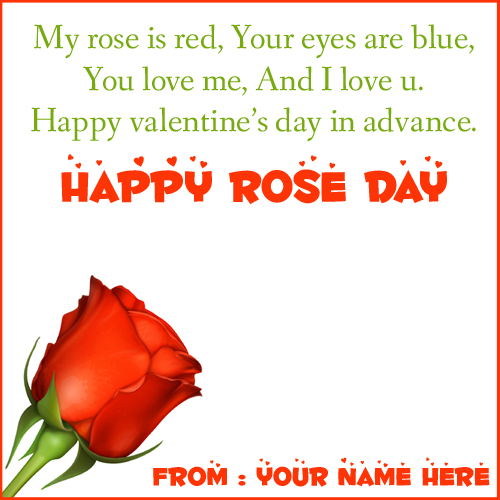 Happy Rose Day Wishes Romantic Quote Pics With Name