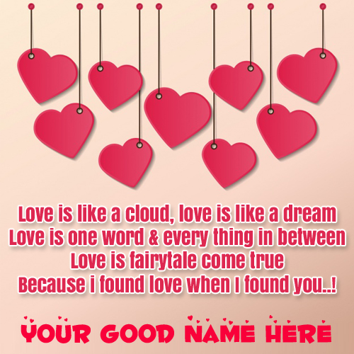 Romantic Picture Message of Love Greeting With Name