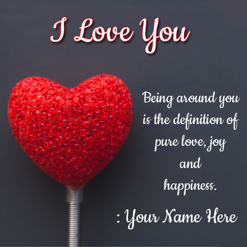 Pure Love Joy and Happiness Quote Greeting With Name