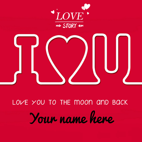 I Love You Red Background Greeting Card With Your Name