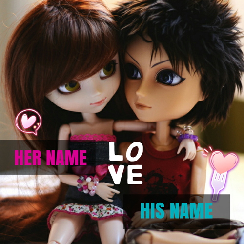 Cute and Romantic Doll Couple Whatsapp DP With Name