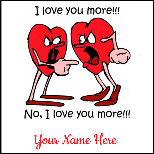 Funny Love Couple Heart Greeting Card With Custom Name